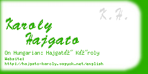 karoly hajgato business card